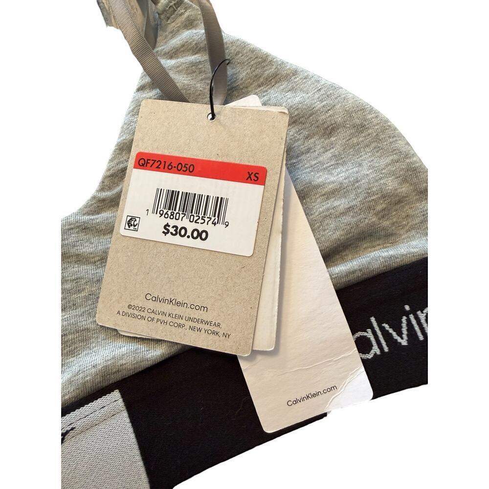Calvin Klein Women's Gray Cotton Stretch Unlined Bralette Size XS - Picture 8 of 9